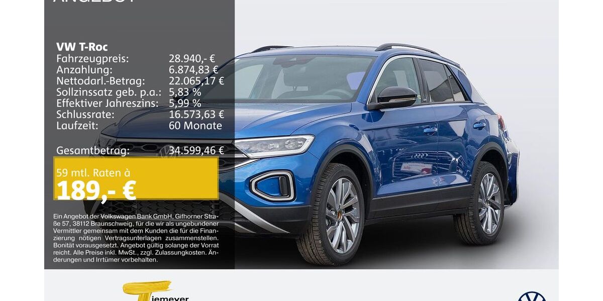 VW T-Roc 10.500 km 28.940 &euro; Lüdenscheid 58507