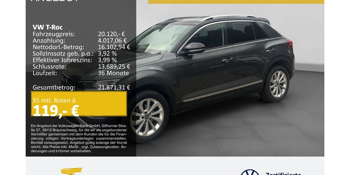 VW T-Roc 54.706 km 19.690 &euro; Plettenberg 58840